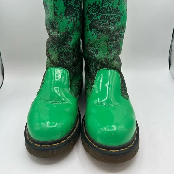 RARE Dr Martens green floral Rain Nellie  Wellies Welly Wellington boot VINTAGE - Picture 9 of 16
